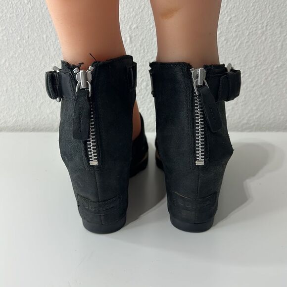 Sorel Joanie Wedge Sandals Sz 9.5 in Black - Picture 4 of 8